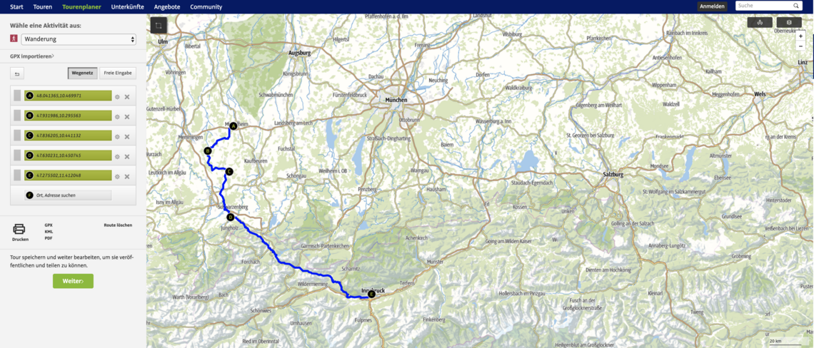 Tourenplaner Unterallgäu